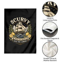 Scurvy When Life Doesnt Give You Lemons Garden Flag Funny Pirate Lemon Vitamin C