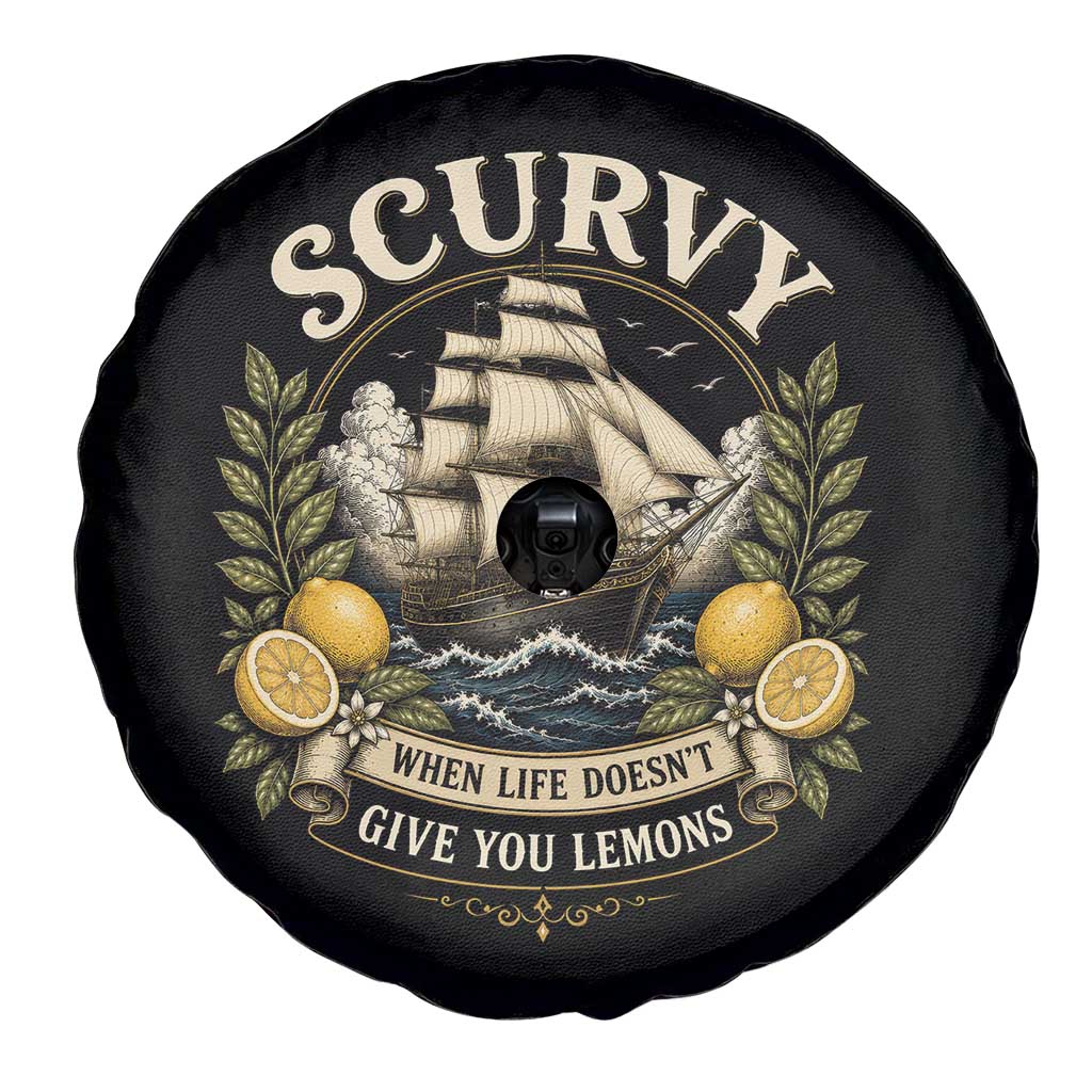 Scurvy When Life Doesnt Give You Lemons Spare Tire Cover Funny Pirate Lemon Vitamin C