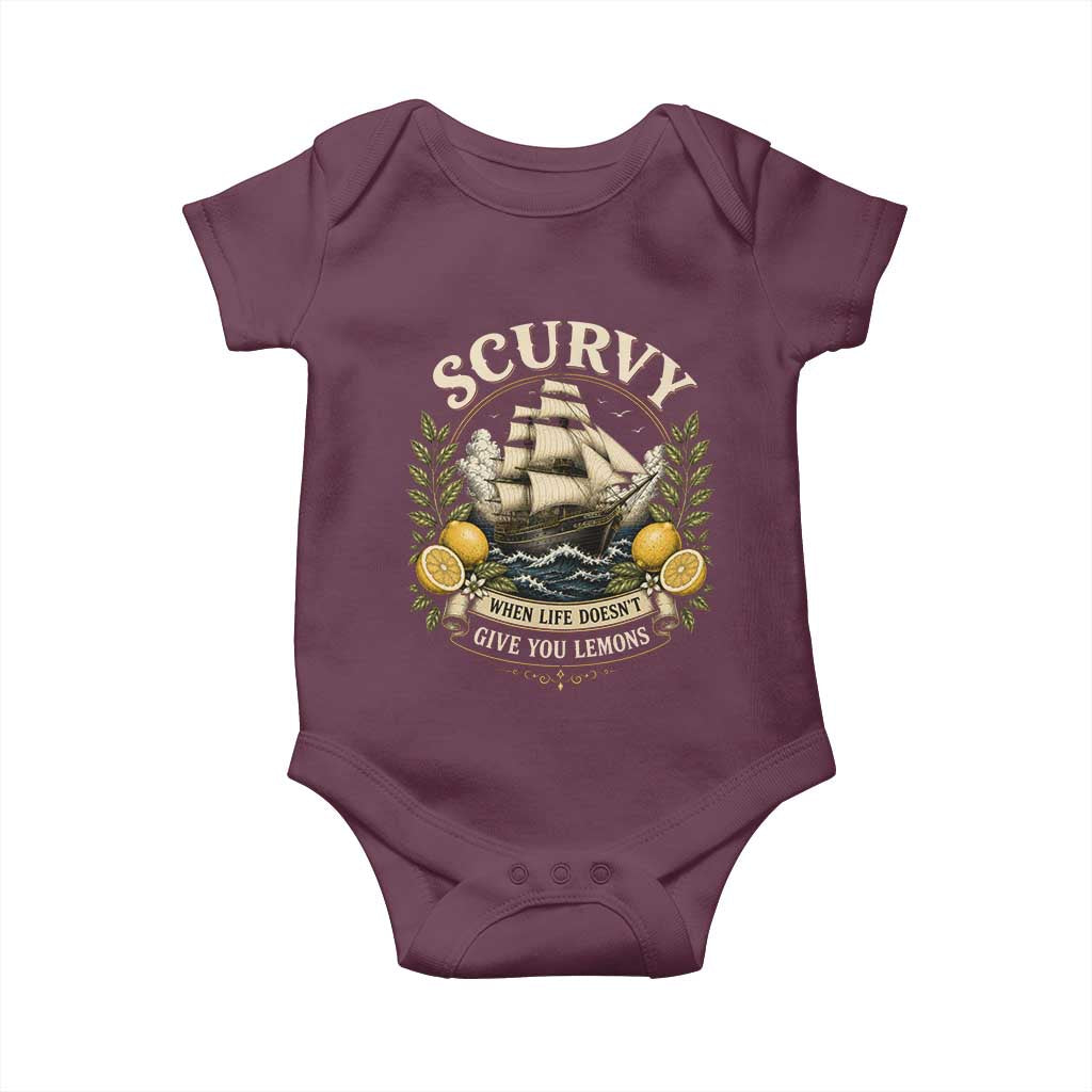 Scurvy When Life Doesnt Give You Lemons Baby Onesie Funny Pirate Lemon Vitamin C