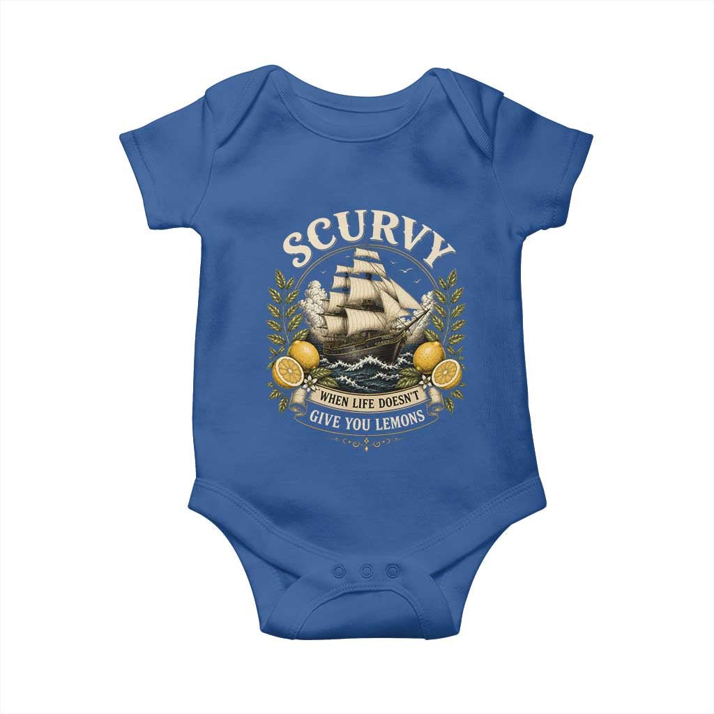 Scurvy When Life Doesnt Give You Lemons Baby Onesie Funny Pirate Lemon Vitamin C