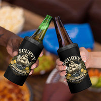 Scurvy When Life Doesnt Give You Lemons 4 in 1 Can Cooler Tumbler Funny Pirate Lemon Vitamin C