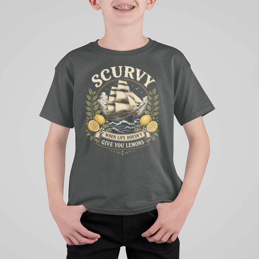 Scurvy When Life Doesnt Give You Lemons T Shirt For Kid Funny Pirate Lemon Vitamin C
