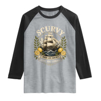 Scurvy When Life Doesnt Give You Lemons Raglan Shirt Funny Pirate Lemon Vitamin C