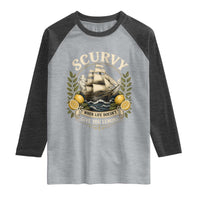 Scurvy When Life Doesnt Give You Lemons Raglan Shirt Funny Pirate Lemon Vitamin C