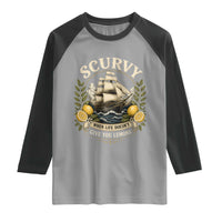 Scurvy When Life Doesnt Give You Lemons Raglan Shirt Funny Pirate Lemon Vitamin C