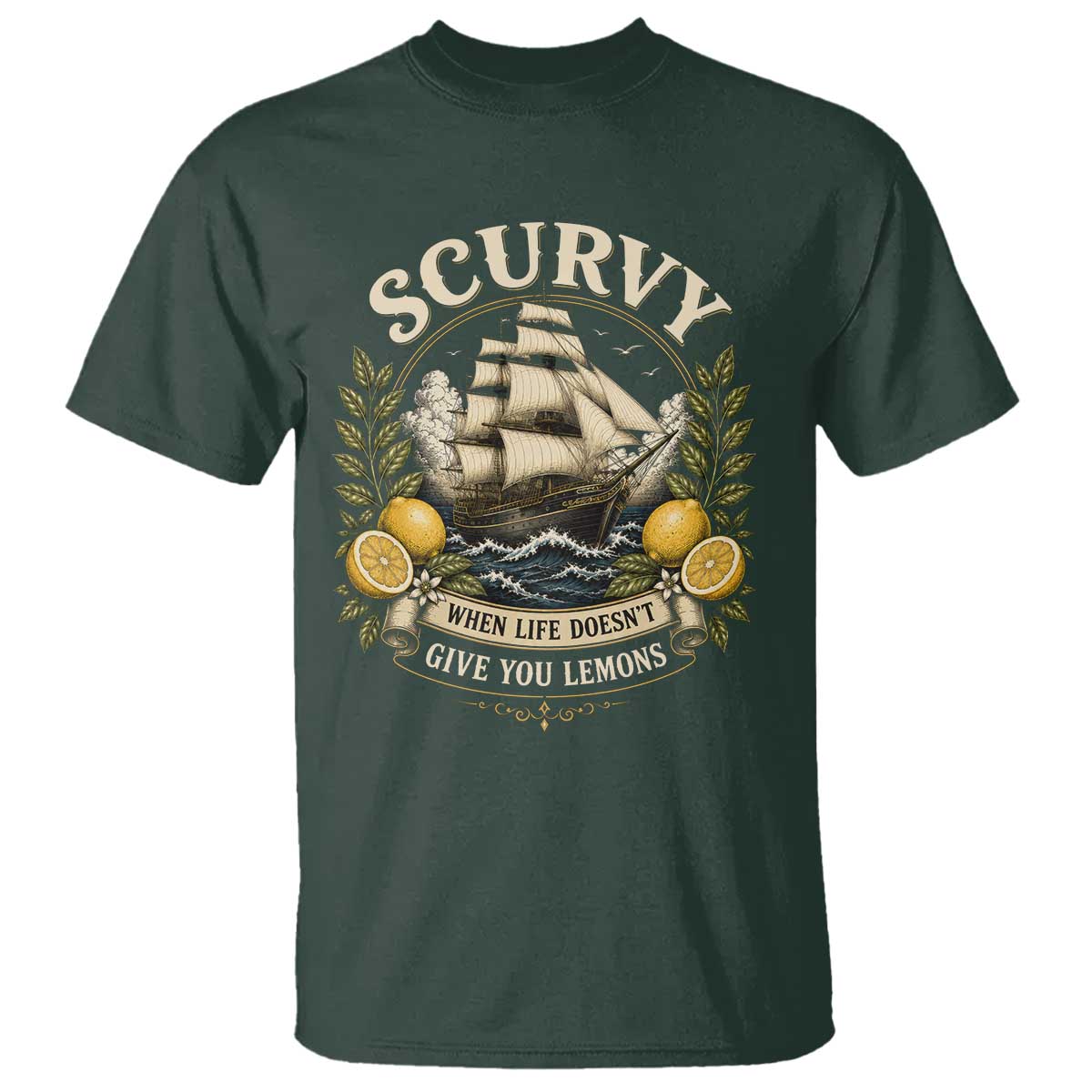 Scurvy When Life Doesnt Give You Lemons T Shirt Funny Pirate Lemon Vitamin C