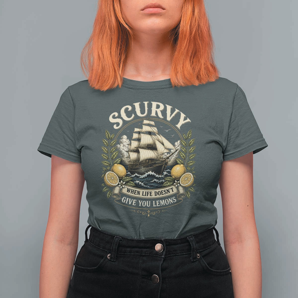 Scurvy When Life Doesnt Give You Lemons T Shirt For Women Funny Pirate Lemon Vitamin C