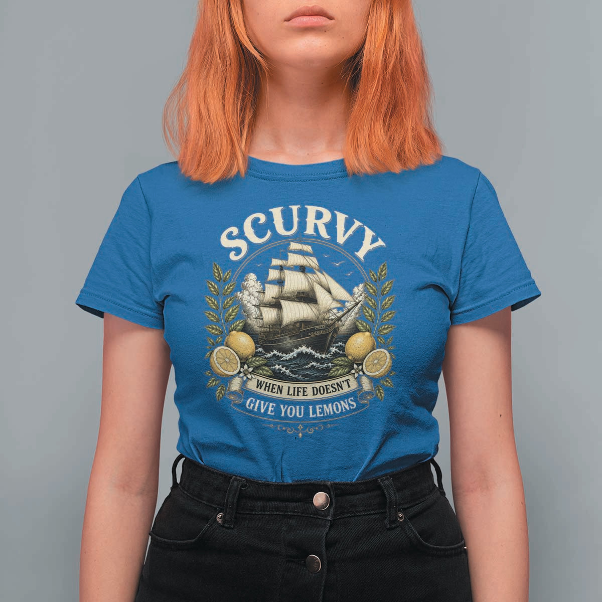 Scurvy When Life Doesnt Give You Lemons T Shirt For Women Funny Pirate Lemon Vitamin C