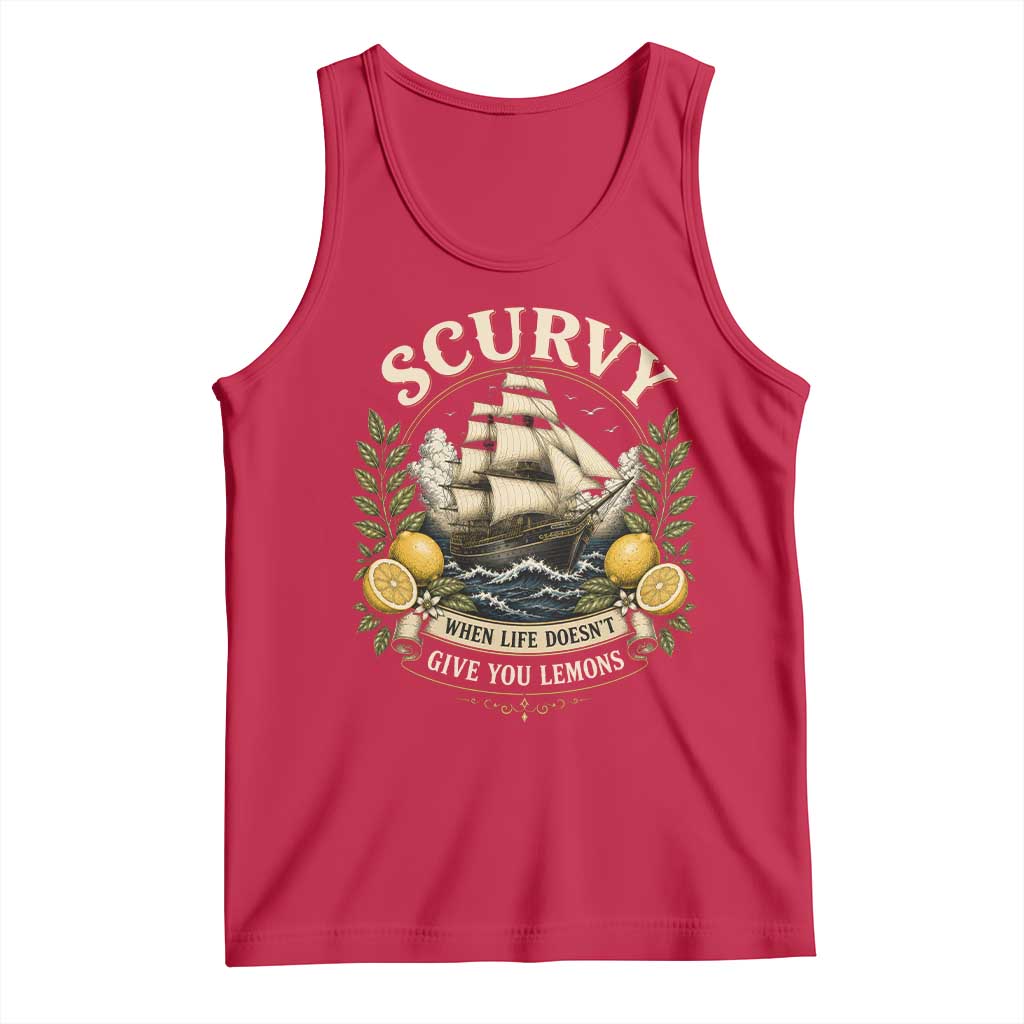 Scurvy When Life Doesnt Give You Lemons Tank Top Funny Pirate Lemon Vitamin C