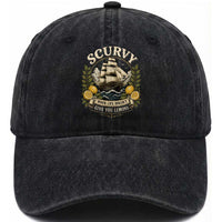 Scurvy When Life Doesnt Give You Lemons Washed Cotton Baseball Cap Funny Pirate Lemon Vitamin C