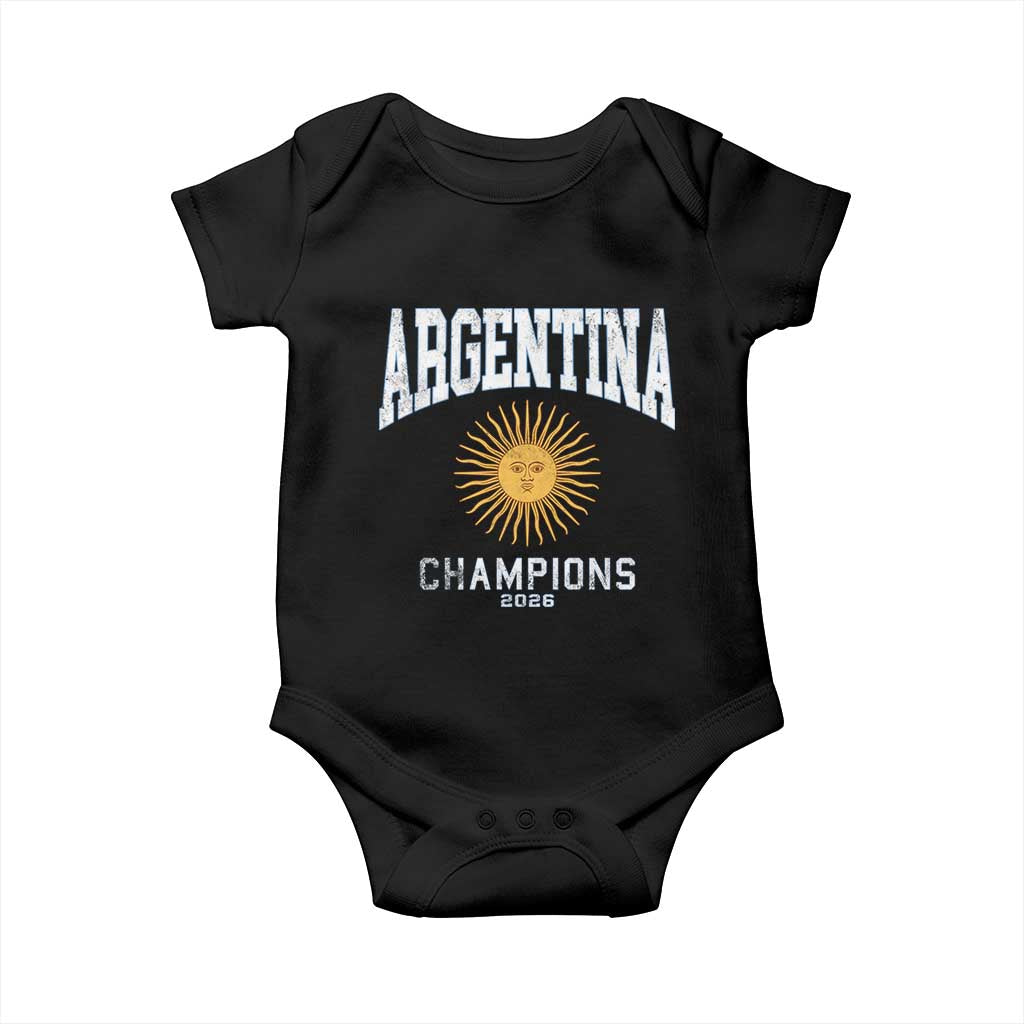 Argentina Champions 2026 Baby Onesie Argentinian Pride Vintage Sol De Mayo