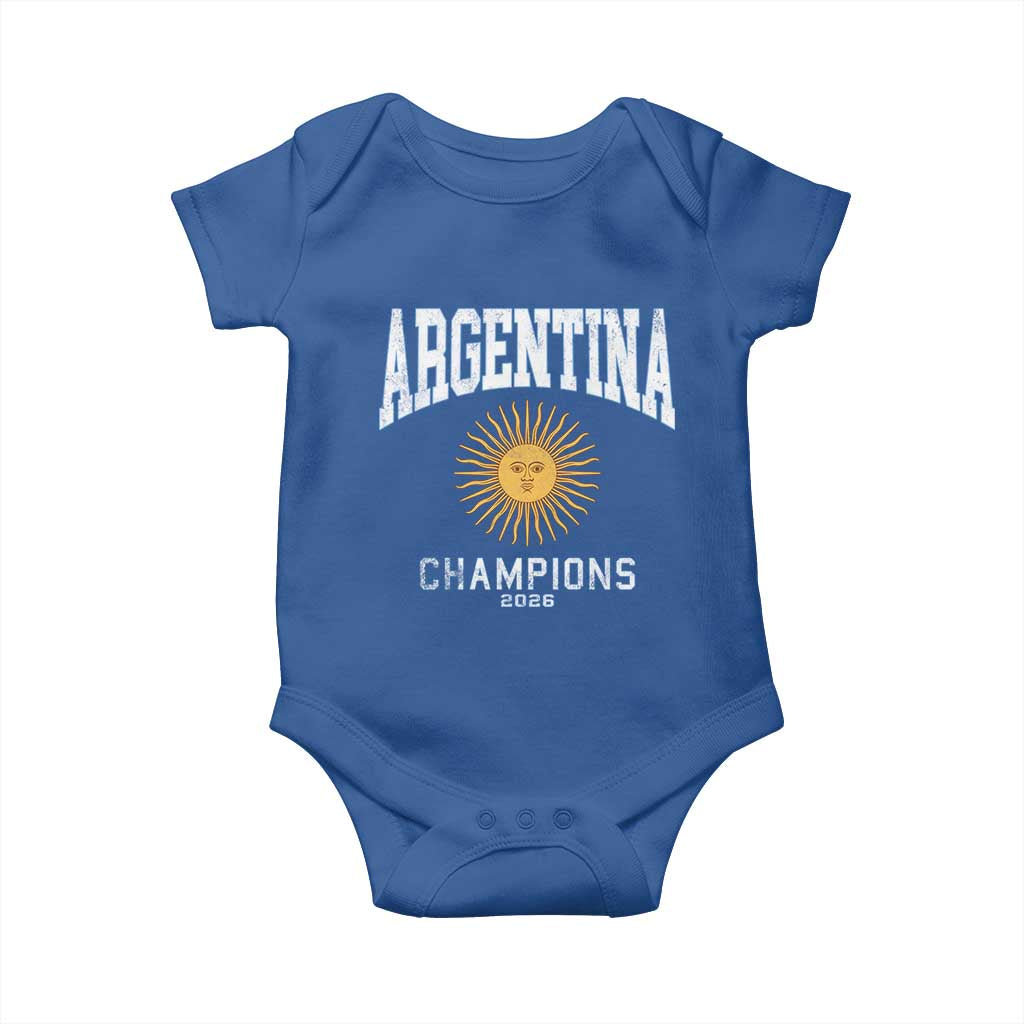 Argentina Champions 2026 Baby Onesie Argentinian Pride Vintage Sol De Mayo