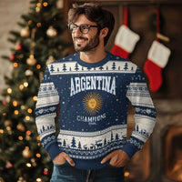 Argentina Champions 2026 Ugly Christmas Sweater Argentinian Pride Vintage Sol De Mayo