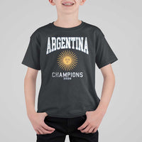 Argentina Champions 2026 T Shirt For Kid Argentinian Pride Vintage Sol De Mayo