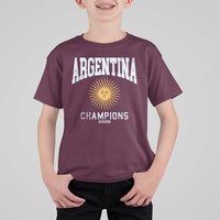 Argentina Champions 2026 T Shirt For Kid Argentinian Pride Vintage Sol De Mayo