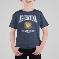 Argentina Champions 2026 T Shirt For Kid Argentinian Pride Vintage Sol De Mayo