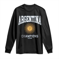Argentina Champions 2026 Long Sleeve Shirt Argentinian Pride Vintage Sol De Mayo