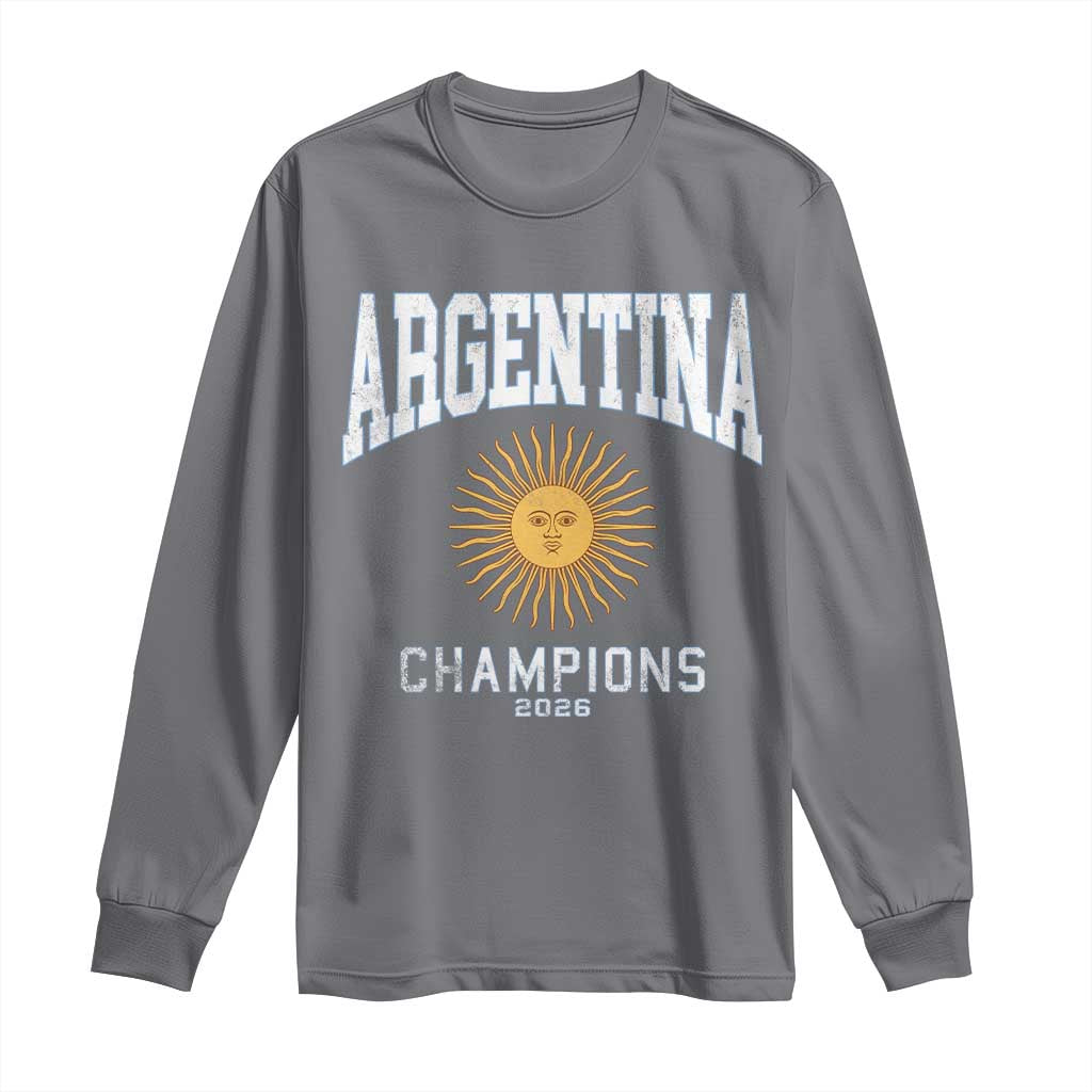 Argentina Champions 2026 Long Sleeve Shirt Argentinian Pride Vintage Sol De Mayo