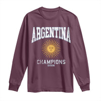 Argentina Champions 2026 Long Sleeve Shirt Argentinian Pride Vintage Sol De Mayo
