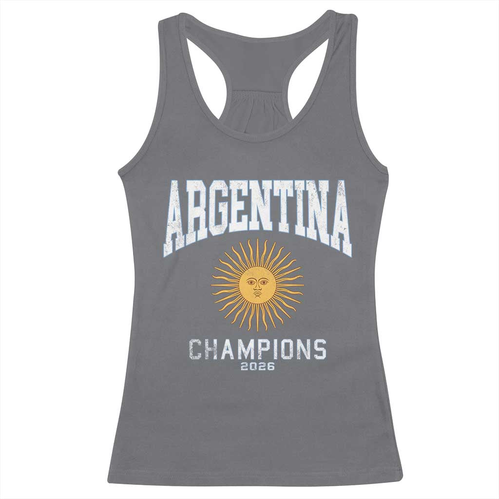 Argentina Champions 2026 Racerback Tank Top Argentinian Pride Vintage Sol De Mayo