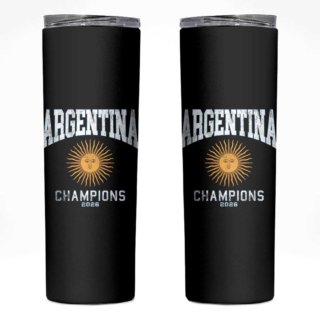 Argentina Champions 2026 Skinny Tumbler Argentinian Pride Vintage Sol De Mayo