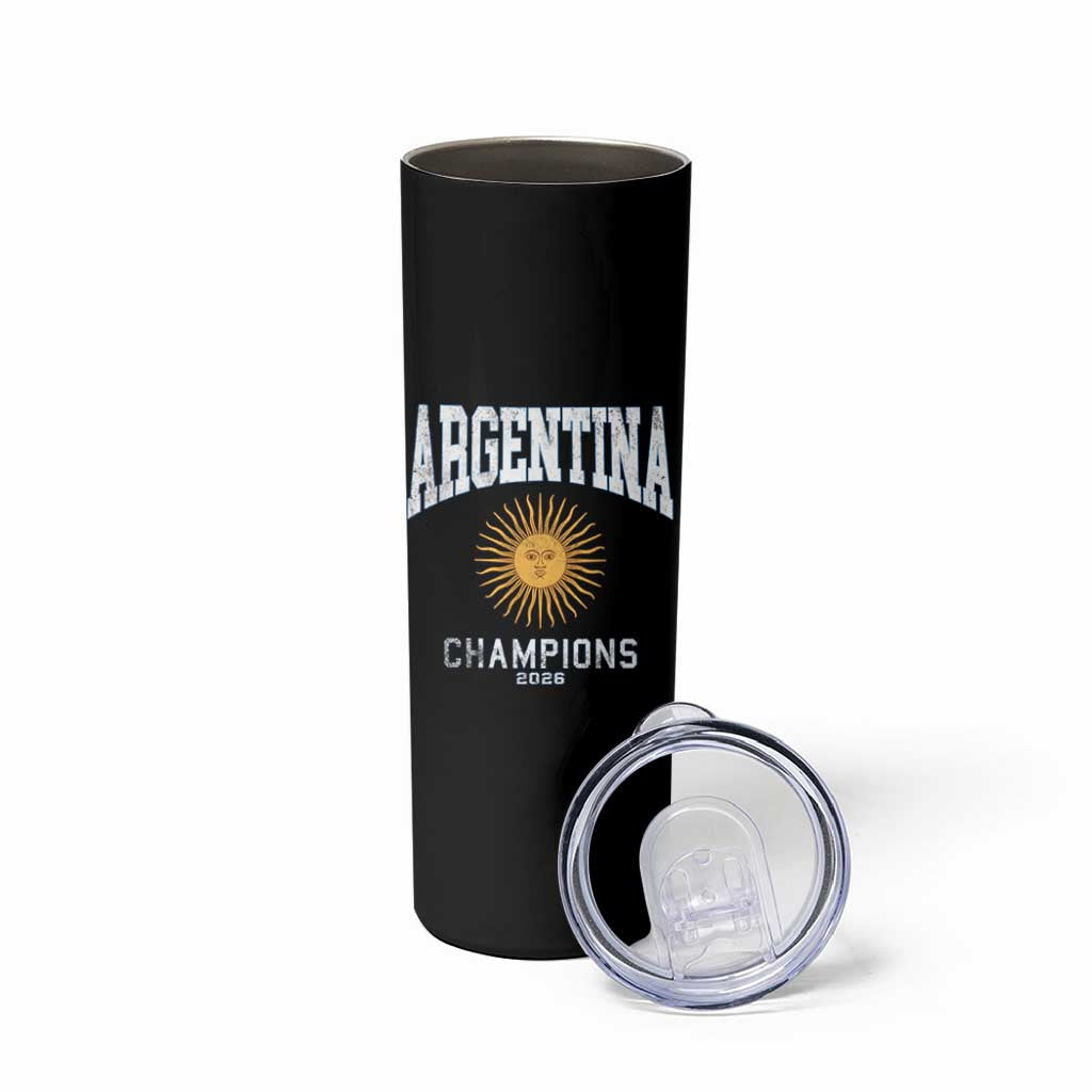 Argentina Champions 2026 Skinny Tumbler Argentinian Pride Vintage Sol De Mayo