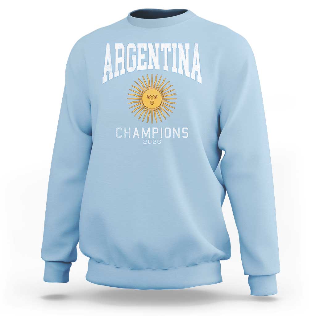 Argentina Champions 2026 Sweatshirt Argentinian Pride Vintage Sol De Mayo