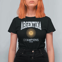 Argentina Champions 2026 T Shirt For Women Argentinian Pride Vintage Sol De Mayo