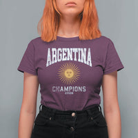 Argentina Champions 2026 T Shirt For Women Argentinian Pride Vintage Sol De Mayo