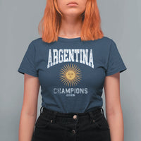 Argentina Champions 2026 T Shirt For Women Argentinian Pride Vintage Sol De Mayo