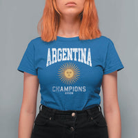 Argentina Champions 2026 T Shirt For Women Argentinian Pride Vintage Sol De Mayo