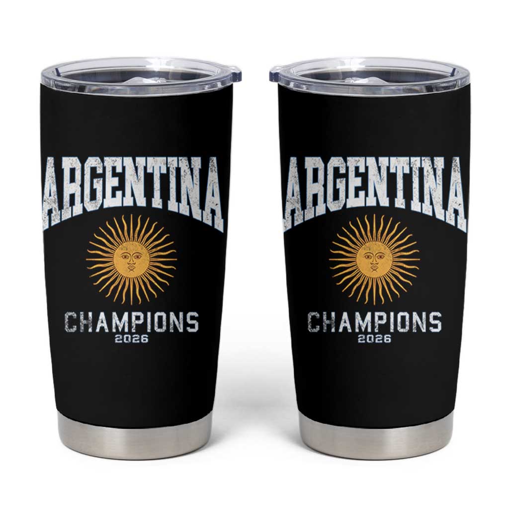 Argentina Champions 2026 Tumbler Cup Argentinian Pride Vintage Sol De Mayo