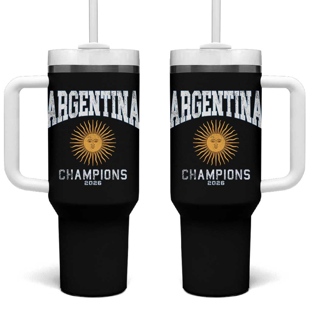 Argentina Champions 2026 Tumbler With Handle Argentinian Pride Vintage Sol De Mayo