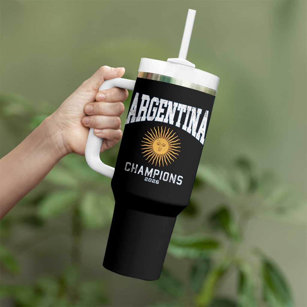 Argentina Champions 2026 Tumbler With Handle Argentinian Pride Vintage Sol De Mayo