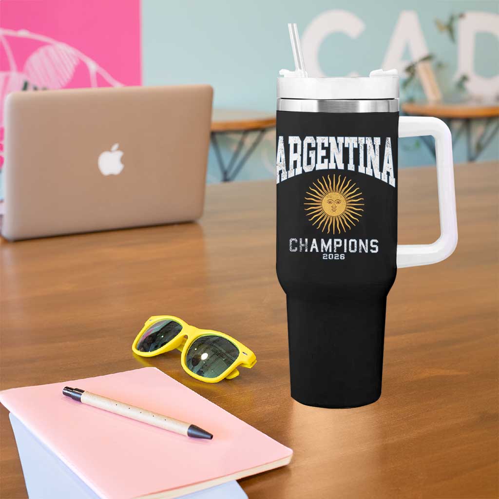 Argentina Champions 2026 Tumbler With Handle Argentinian Pride Vintage Sol De Mayo