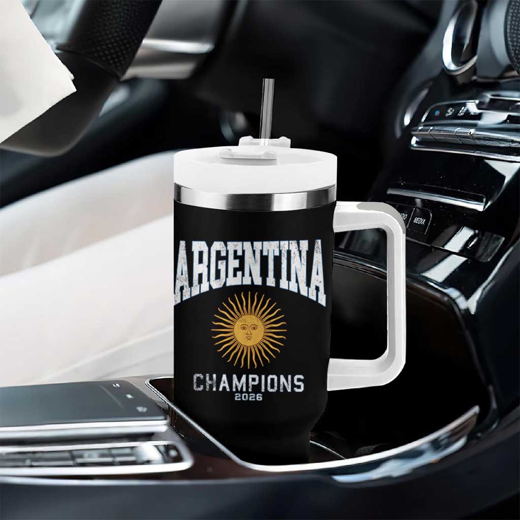 Argentina Champions 2026 Tumbler With Handle Argentinian Pride Vintage Sol De Mayo