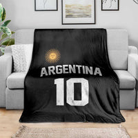 Argentina Football Number 10 Jersey Style Throw Blanket Soccer Fan