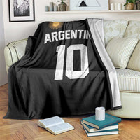 Argentina Football Number 10 Jersey Style Throw Blanket Soccer Fan