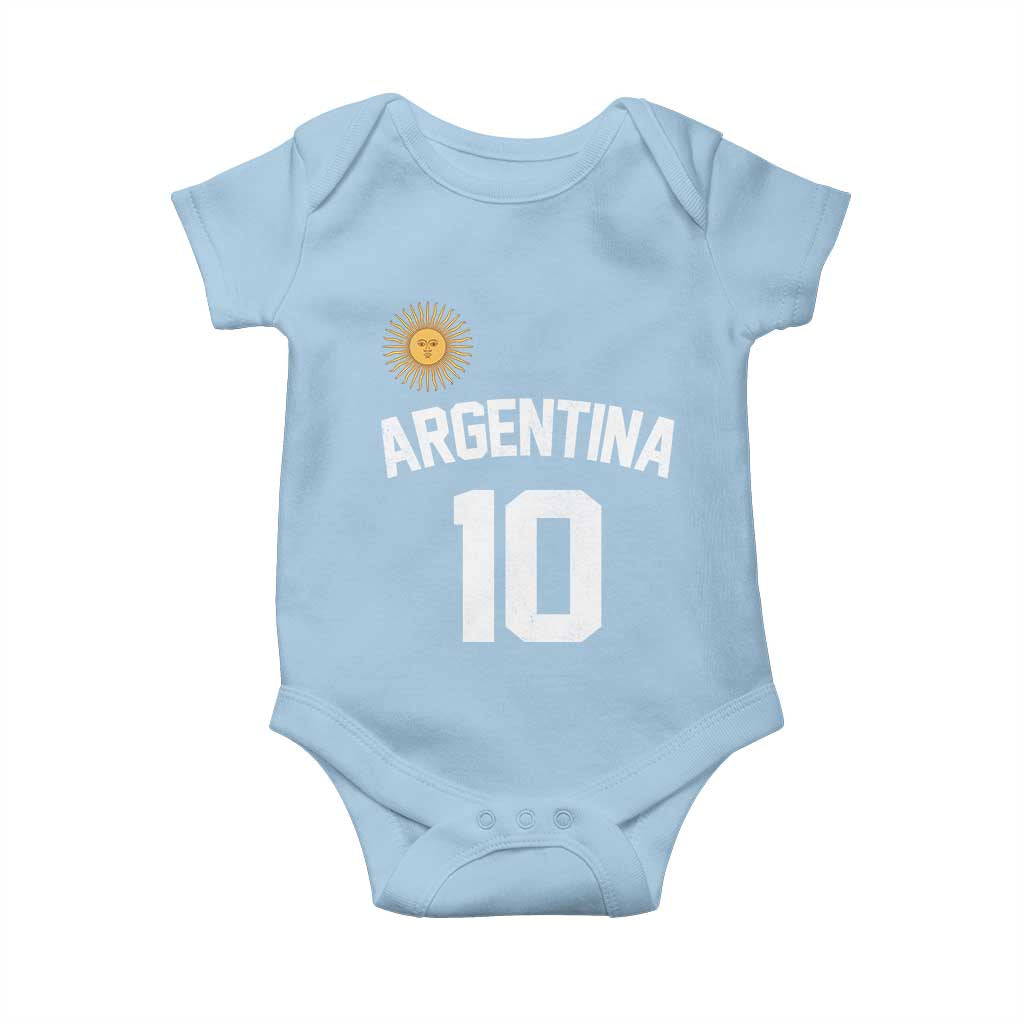 Argentina Football Number 10 Jersey Style Baby Onesie Soccer Fan