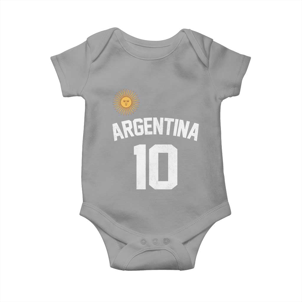 Argentina Football Number 10 Jersey Style Baby Onesie Soccer Fan