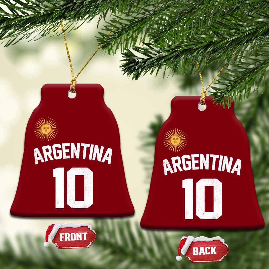 Argentina Football Number 10 Jersey Style Ceramic Ornament Soccer Fan