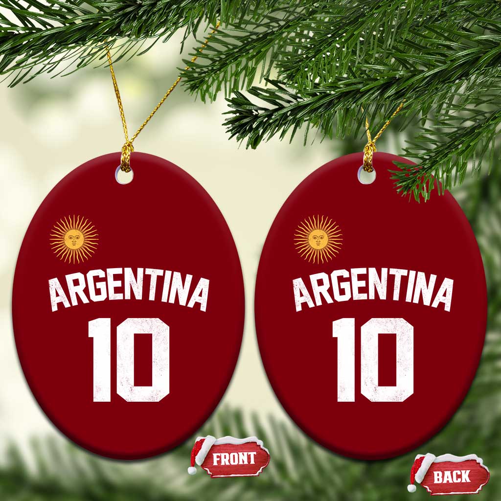 Argentina Football Number 10 Jersey Style Ceramic Ornament Soccer Fan