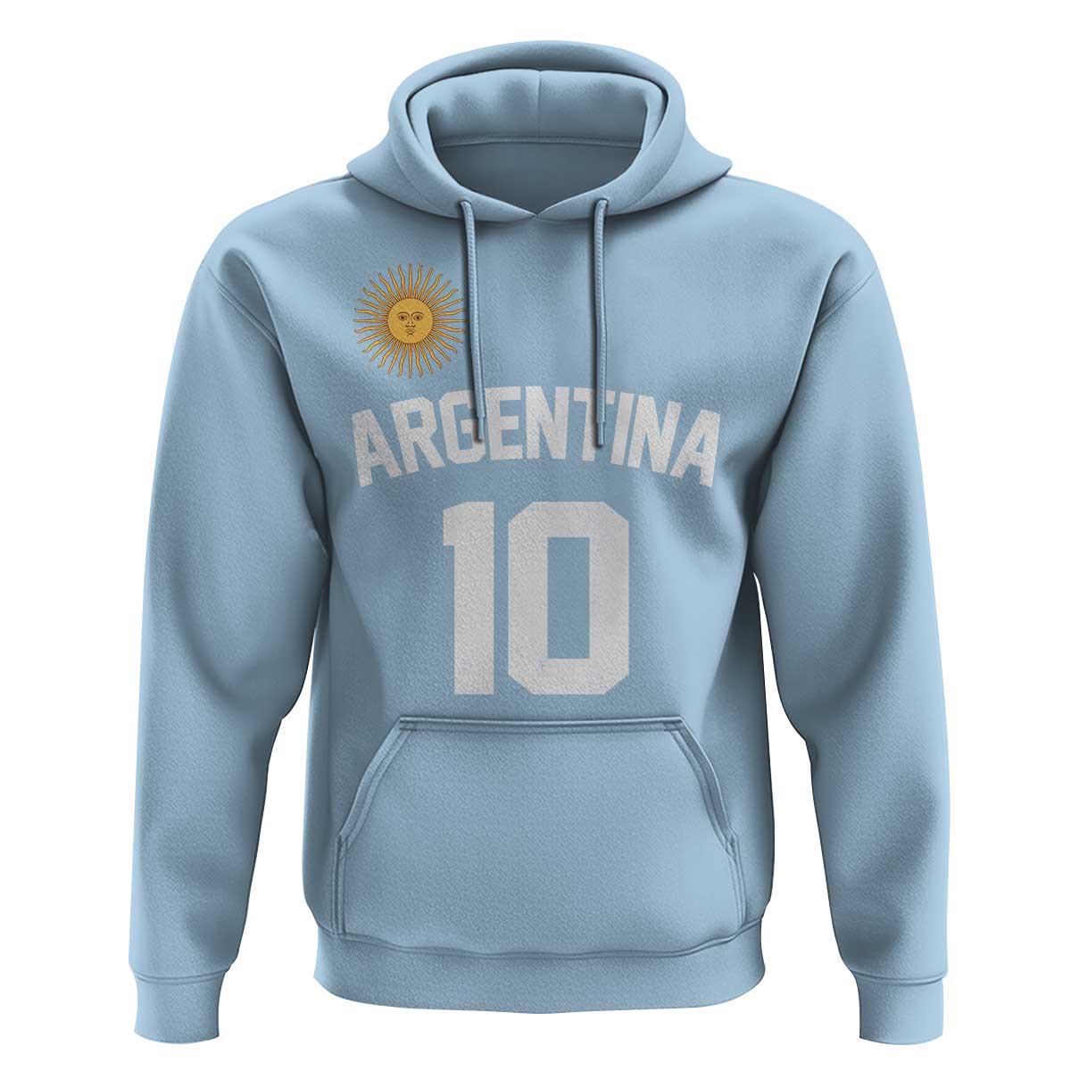 Argentina Football Number 10 Jersey Style Hoodie Soccer Fan