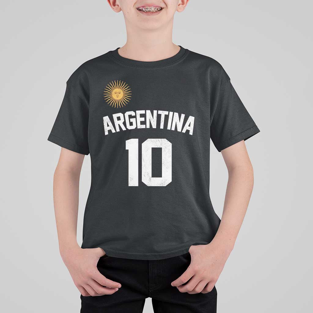 Argentina Football Number 10 Jersey Style T Shirt For Kid Soccer Fan