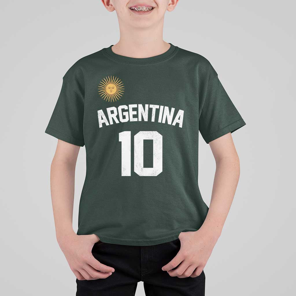 Argentina Football Number 10 Jersey Style T Shirt For Kid Soccer Fan