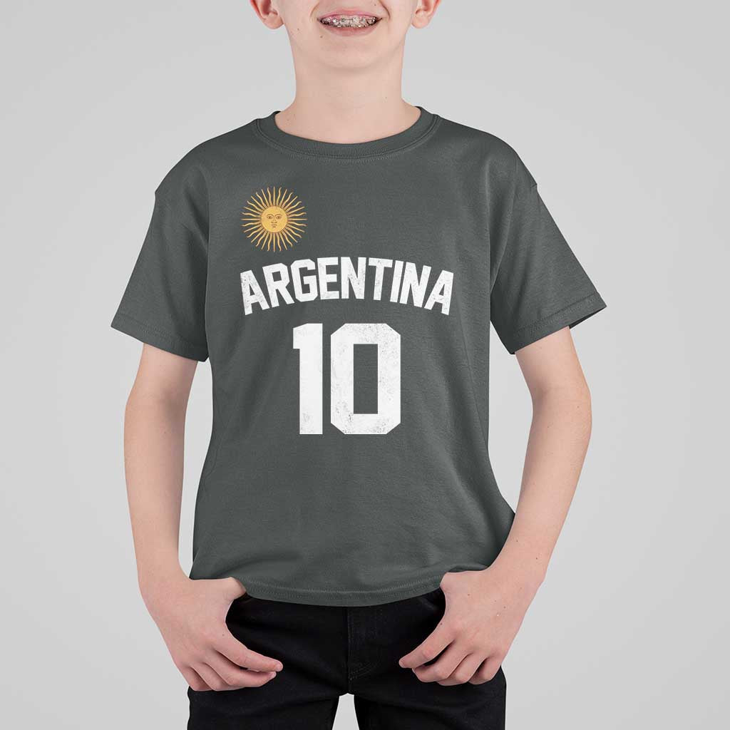 Argentina Football Number 10 Jersey Style T Shirt For Kid Soccer Fan