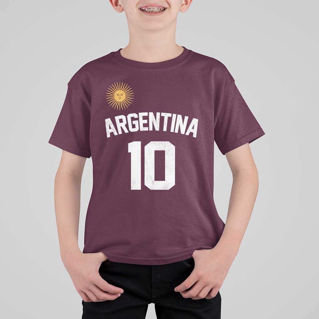 Argentina Football Number 10 Jersey Style T Shirt For Kid Soccer Fan