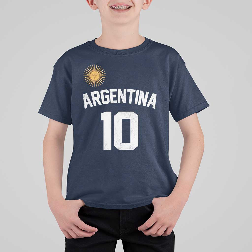 Argentina Football Number 10 Jersey Style T Shirt For Kid Soccer Fan