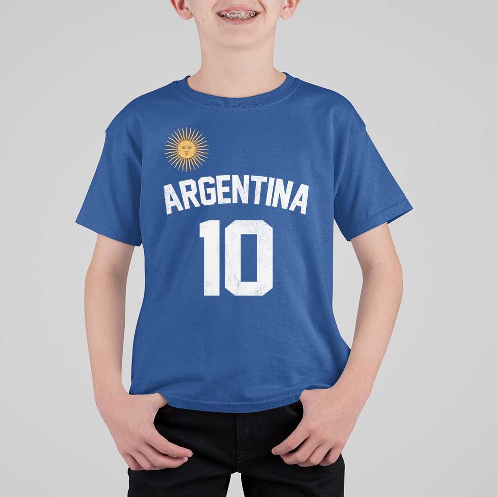 Argentina Football Number 10 Jersey Style T Shirt For Kid Soccer Fan
