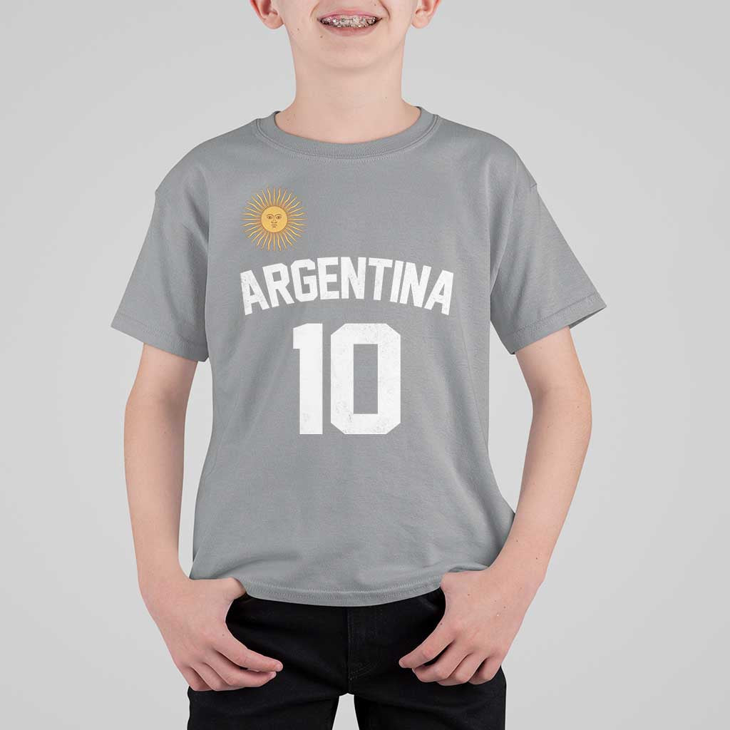 Argentina Football Number 10 Jersey Style T Shirt For Kid Soccer Fan